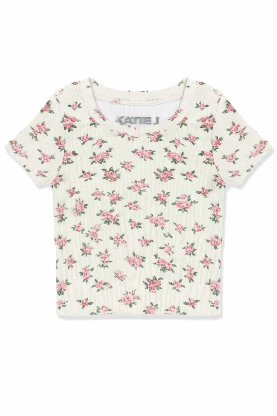 NEW KATIE J NYC junior livi ribbed tee in vintage bunches